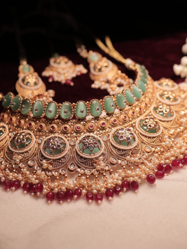 heritage polki & green stone statement choker set (copy)