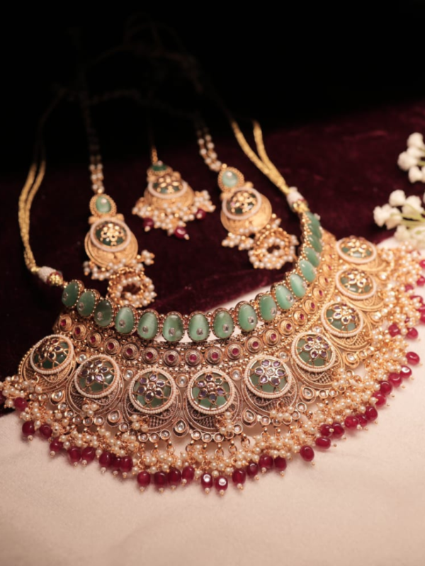 heritage polki & green stone statement choker set (copy)