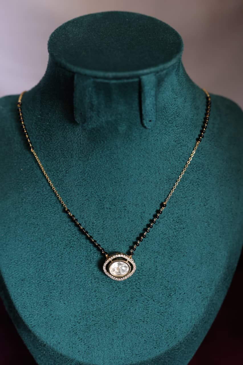 minimal ad diamond mangalsutra with circular pendant minimal ad diamond mangalsutra with circular pendant