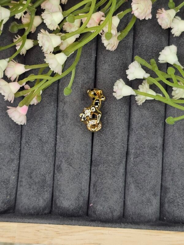 golden leopard & crystal ring motif anti tarnish bracelet & ring combo