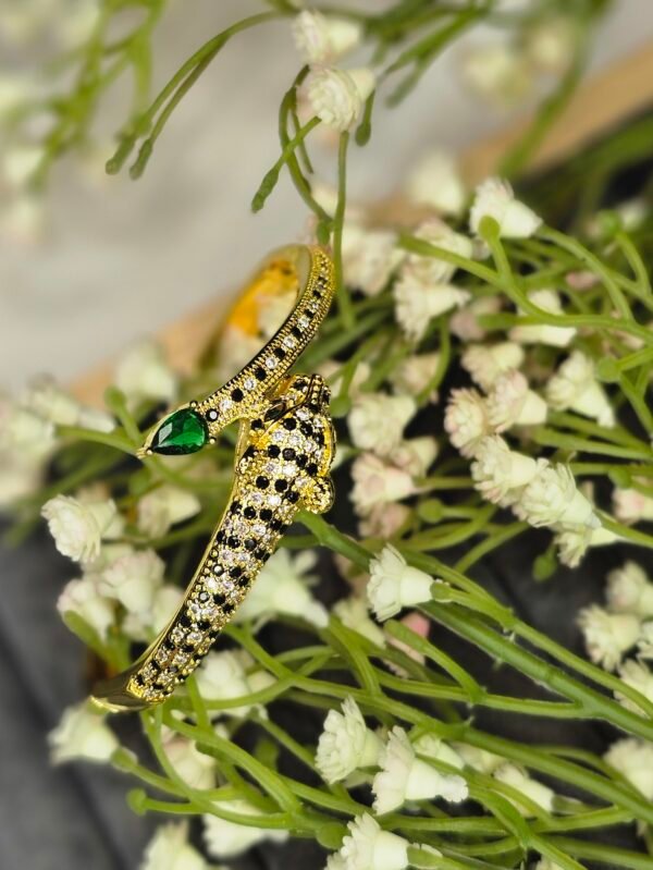 emerald eyed panther bypass bracelet