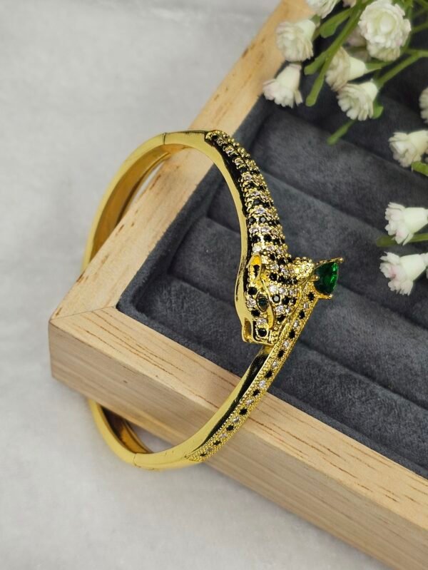 emerald eyed panther bypass bracelet