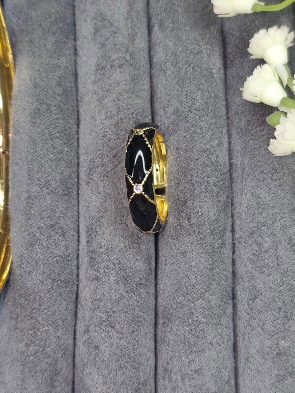 midnight onyx & gold quilted bracelet & ring combo