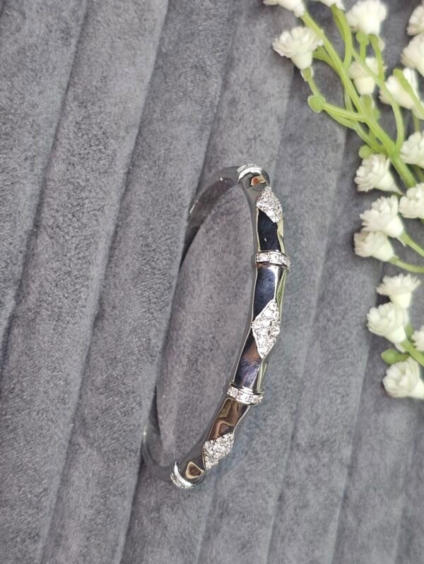 silver rhombus crystal encrusted bracelet