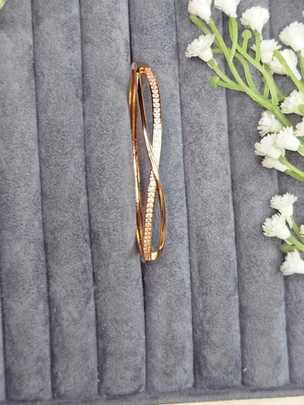 ethereal criss cross pavé rose gold bracelet
