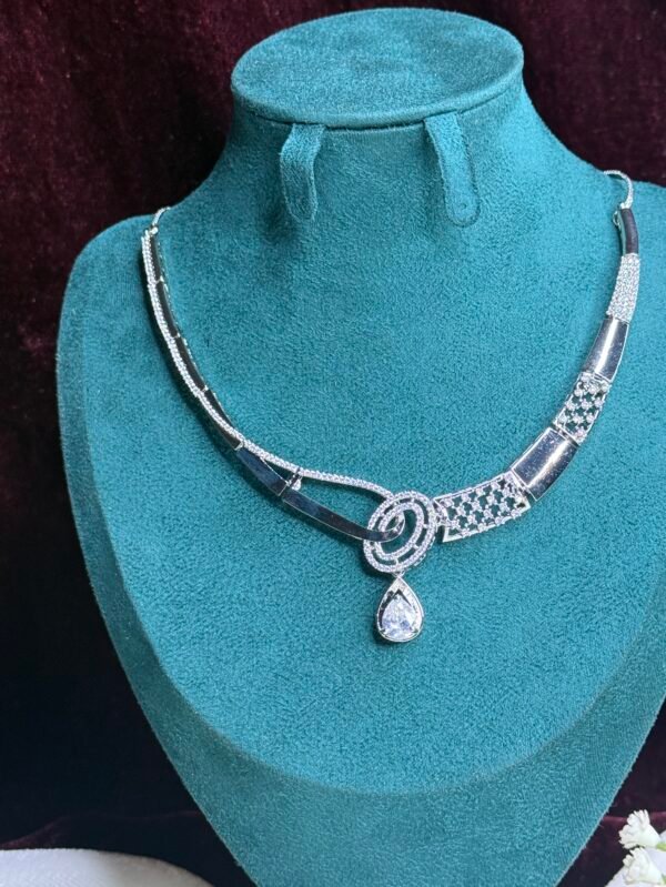 ethereal tear drop diamond necklace & earring set