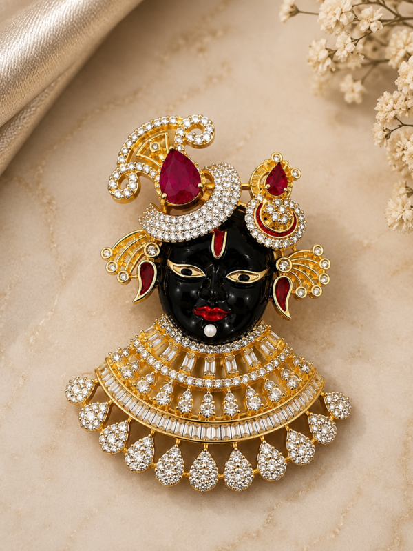Home luxury krishna diamond brooch by shian jewells