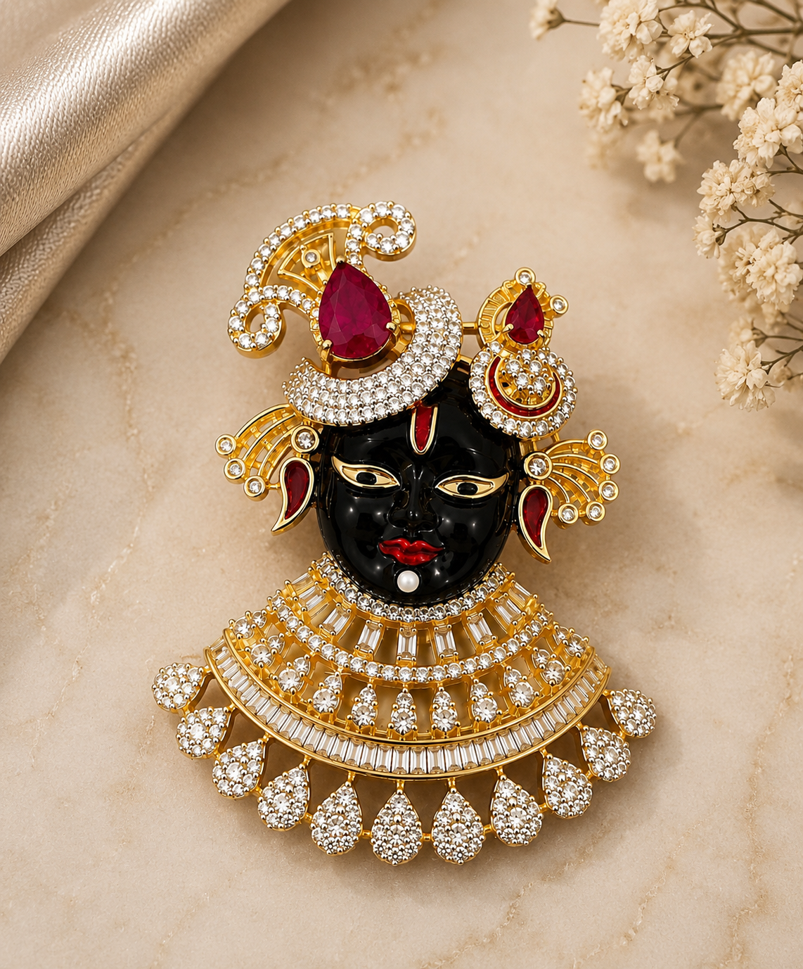 luxury krishna diamond brooch by shian jewells luxury krishna diamond brooch by shian jewells